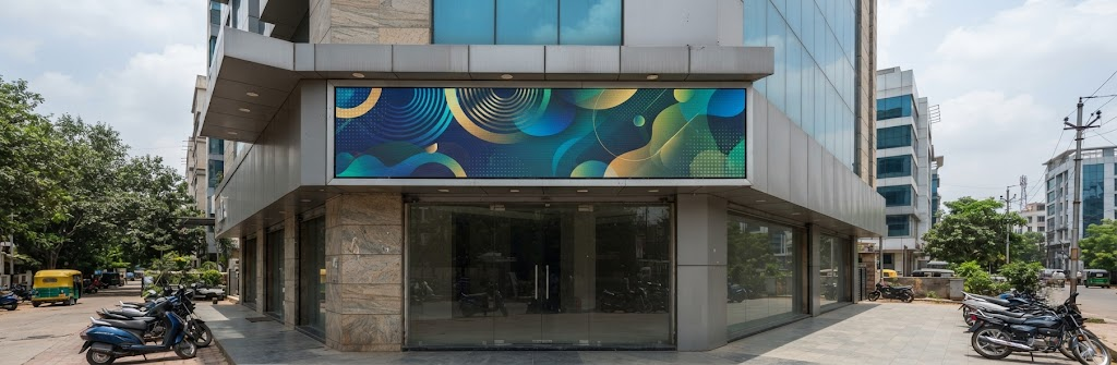 LED digital display board on commercial building